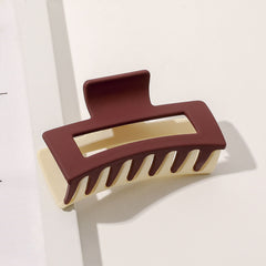 Frosted Two Tone Hair Claw Clip Rectangle Hairpin Strong Hold