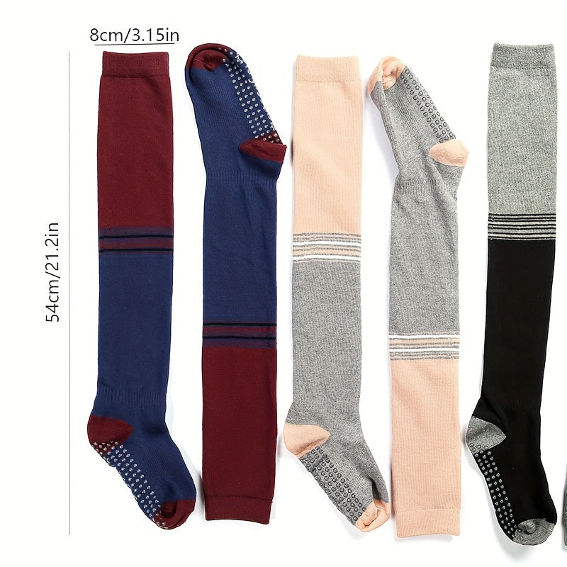 Women's Non-slip Over the Knee Thigh High Socks for Pilates Yoga