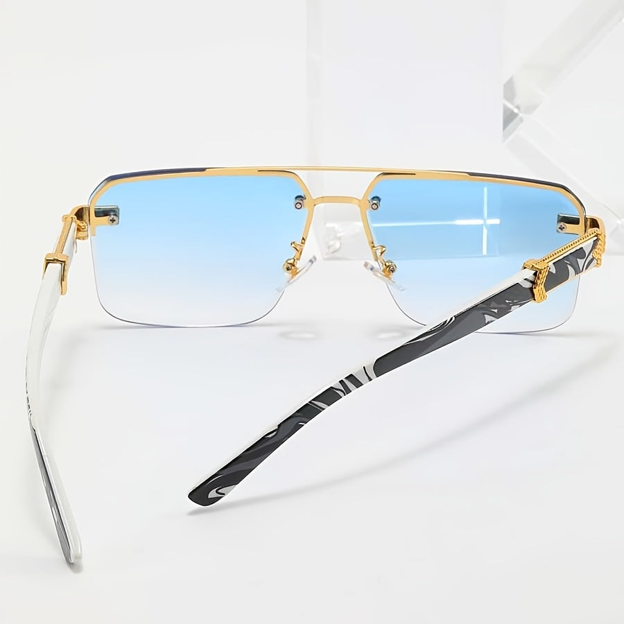 Stylish Oversized Square Sunglasses Marble Wooden Temples Women