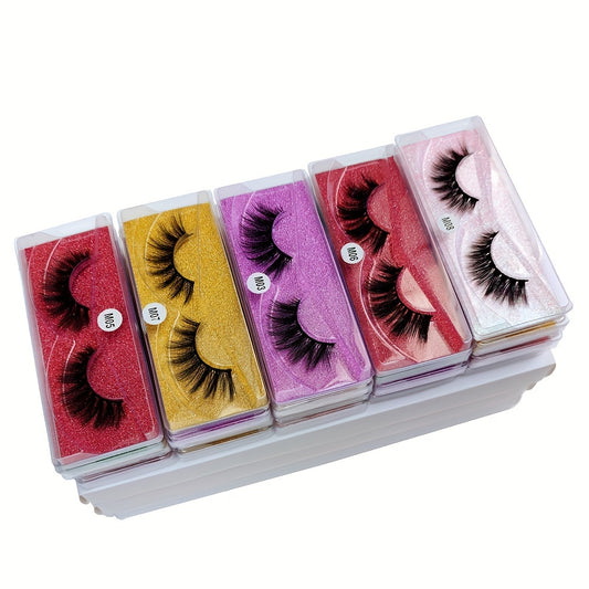 30 Pairs Natural Look 3D Mink Lashes Fluffy Wispy Glittery False Eyelashes