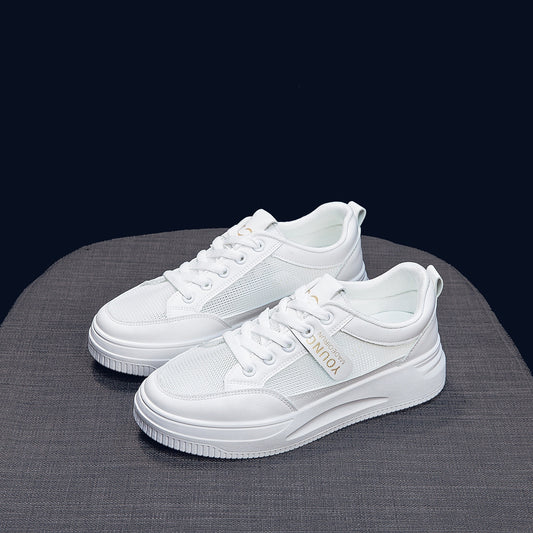 Women's Mesh Lace Up Platform Sneakers Non Slip Breathable Running Shoes