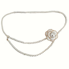 Camellia Faux Pearl Waist Chain for Women