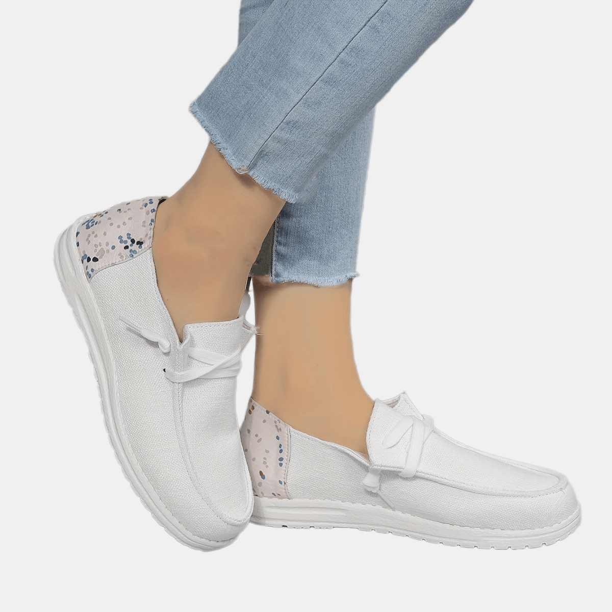 Women's Flat Canvas Lace Up Loafers Sneakers