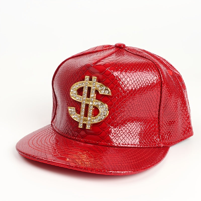 Crocodile Pattern Hat Gold Dollar Sign Hip hop Cap