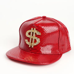 Crocodile Pattern Hat Gold Dollar Sign Hip hop Cap