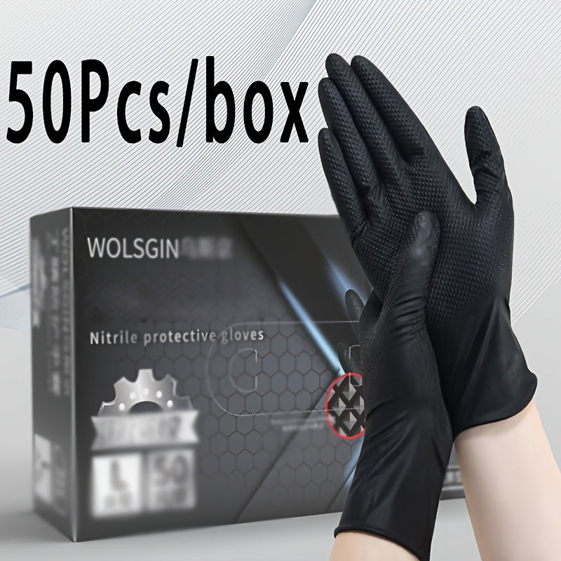 50pcs Nitrile Thickened Gloves Anti Slip Protection Industrial Production Gloves