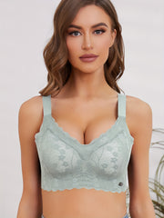 Lace Push Up Bra Breathable Scallop Trim Lingerie