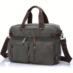 Canvas Laptop Bag With Laptop Compartment & Adjustable Strap