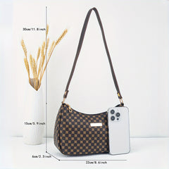 Geometric Printed Shoulder Bag with Zip Closure