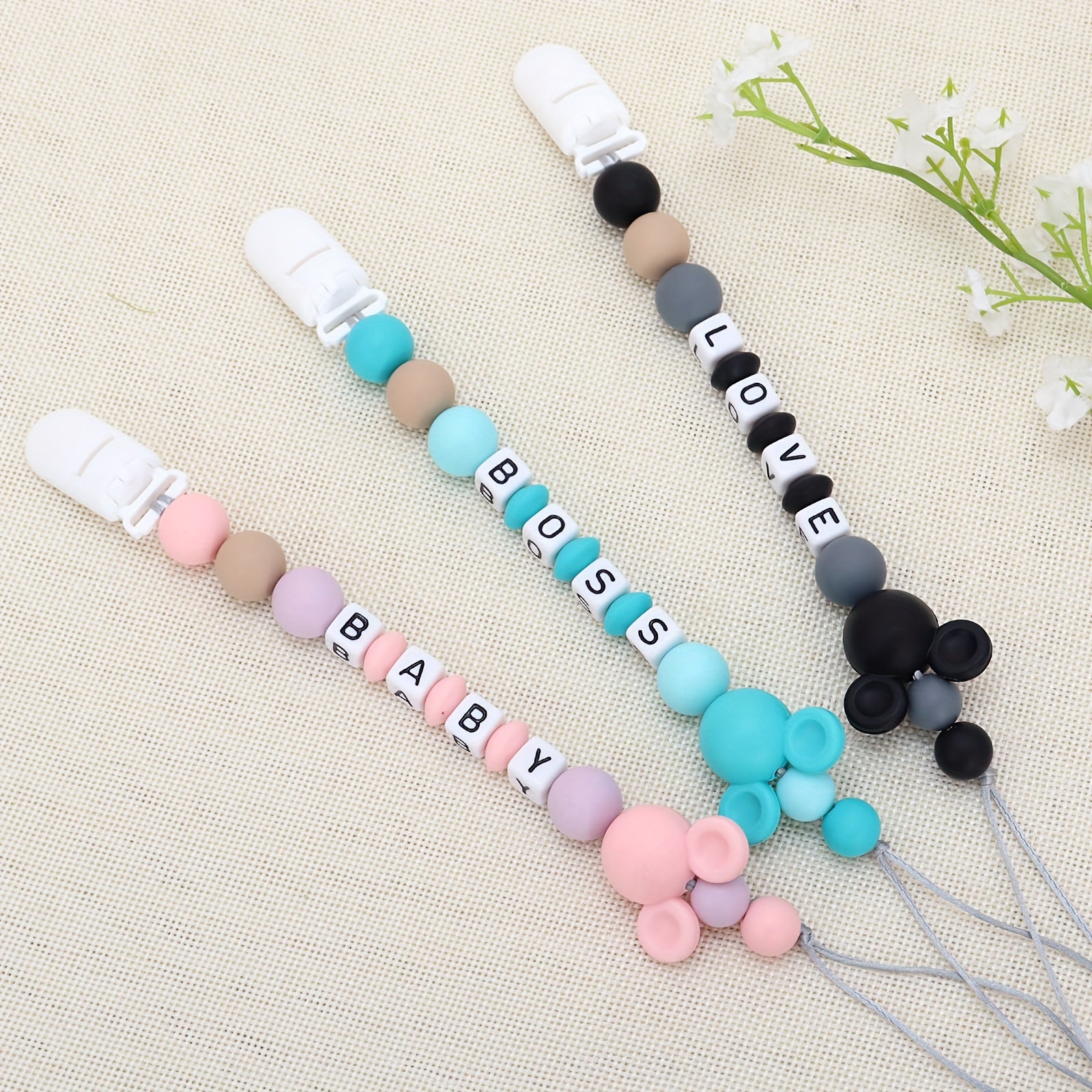 Custom Baby Pacifier Clip - Personalized Baby Shower Gift