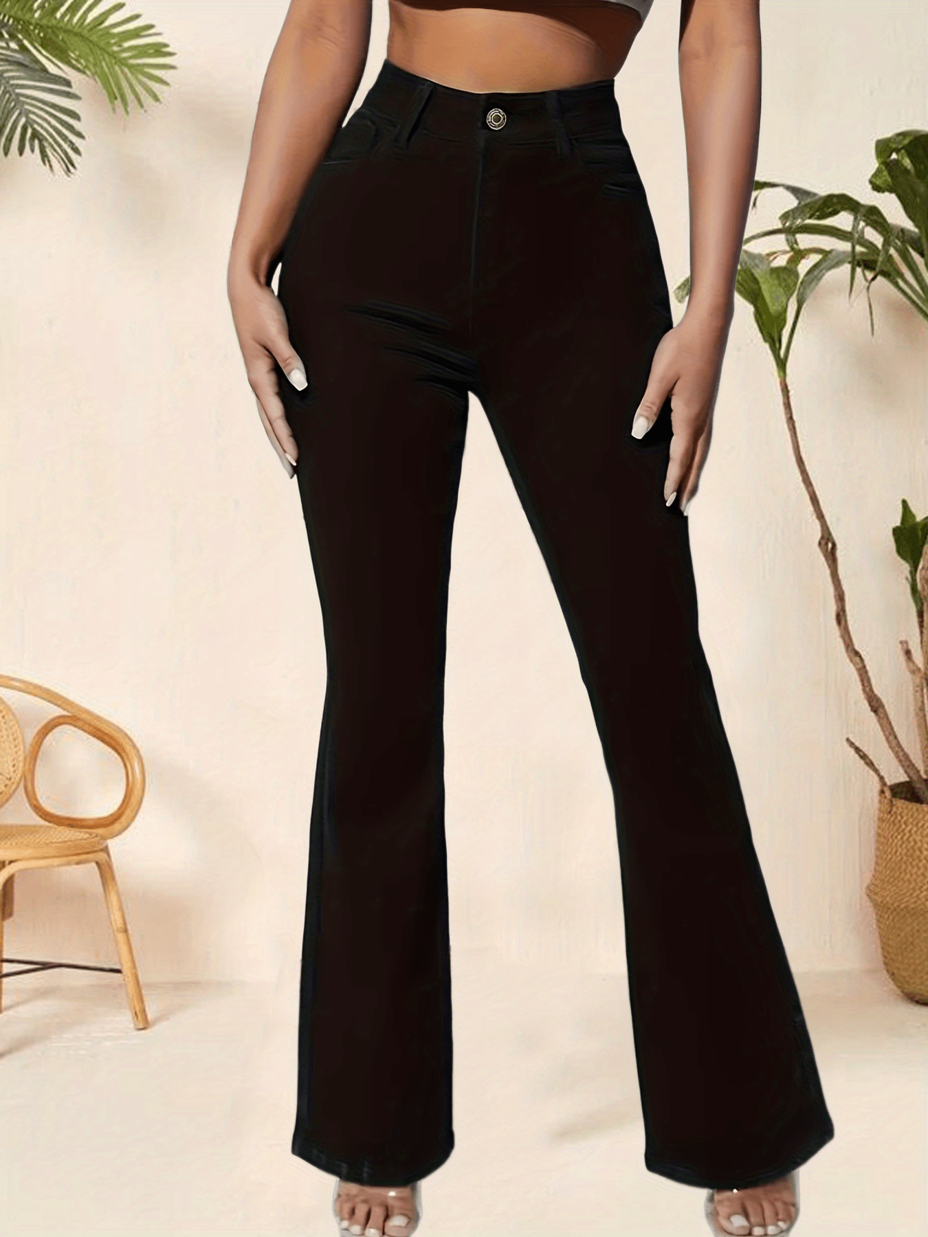 High Waist Flare Jeans Women's Denim Bell Bottom Jeans