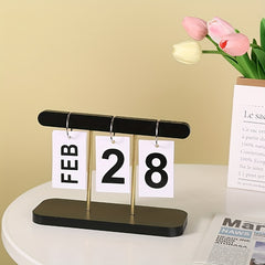Wooden Perpetual Calendar for Desk & Holiday Celebrations
