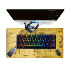 Treasure Map Gaming Mouse Pad Desk Mat - Large 60 X 35 - Non Slip Rubber Base