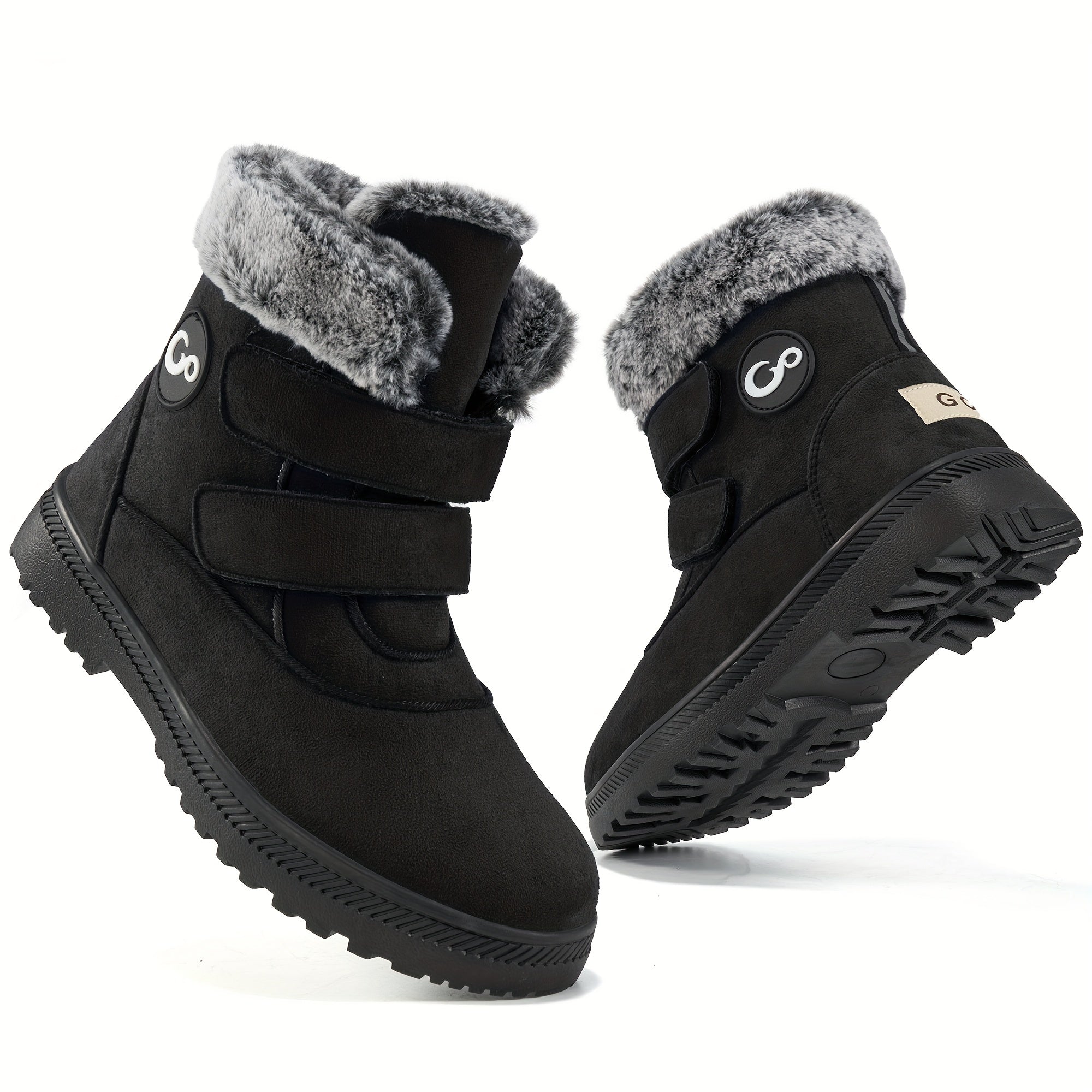 Plush Lined Thermal Slip On Snow Boots Keep Warm Non Slip Snow Shoes