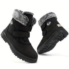 Plush Lined Thermal Slip On Snow Boots Keep Warm Non Slip Snow Shoes