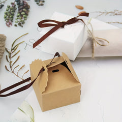 50pcs Wave Cowhide Carton Ribbon Bow Solid Hand