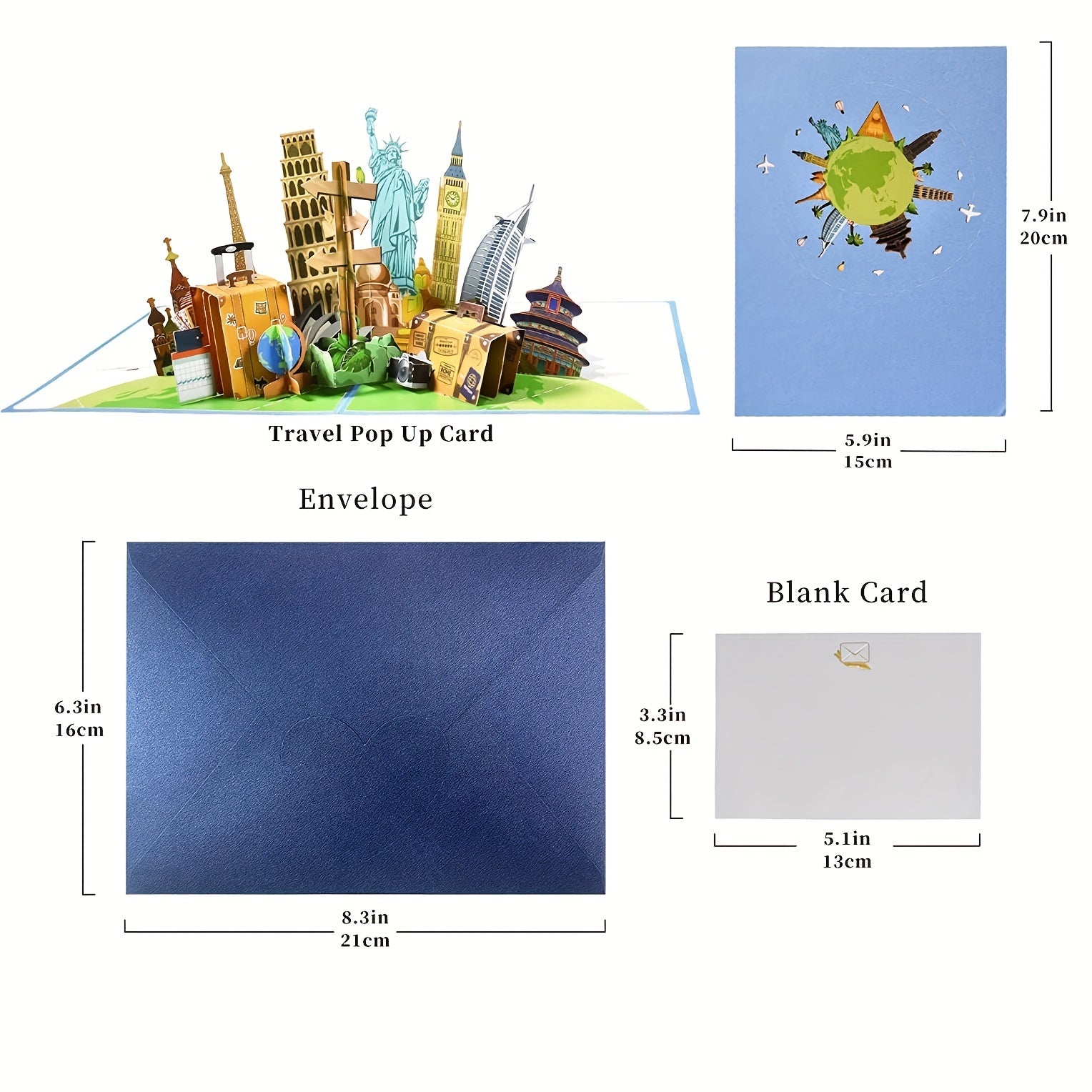3D Pop Up Travel Card - Ideal for Road Trips & Holidays