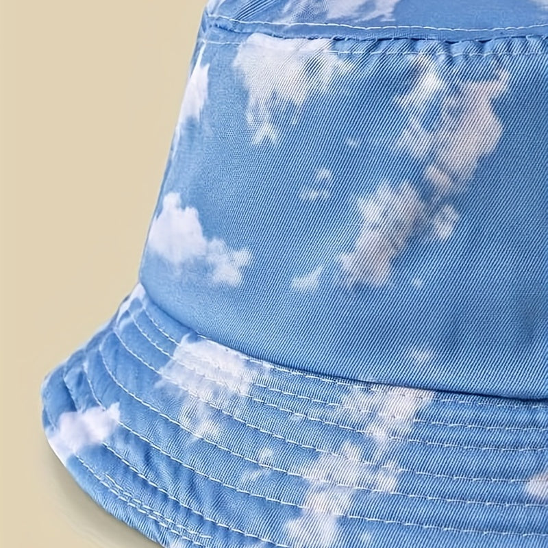 Cloud Print Bucket Hat Lightweight Casual Sunshade Cap