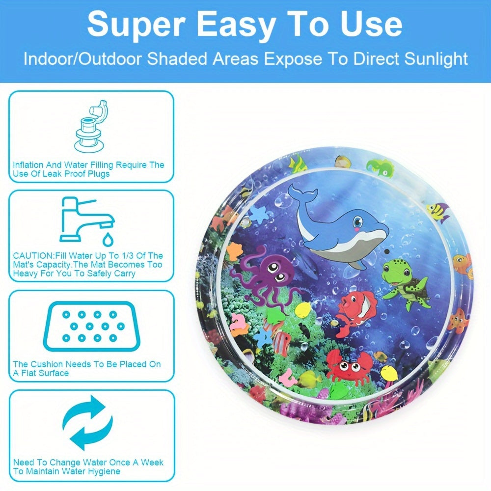Octopus Water Splash Pad with Fish & Coral Sensory Play Mat