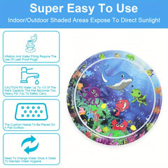 Octopus Water Splash Pad with Fish & Coral Sensory Play Mat