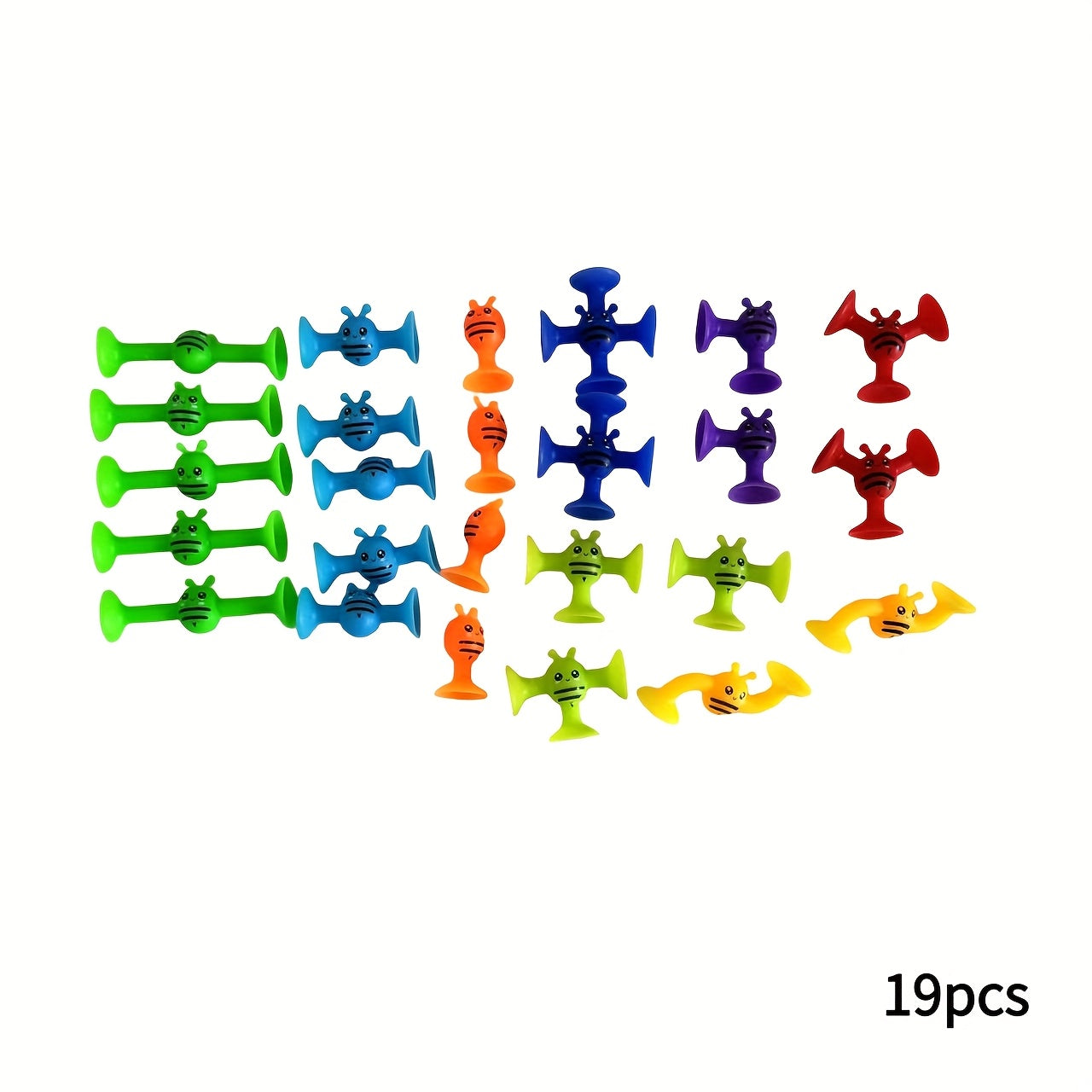 Bee Themed Suction Cup Building Blocks Set Educational Toy