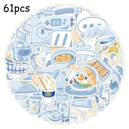 61pcs Fresh Creative Series Stickers DIY Waterproof Stickers