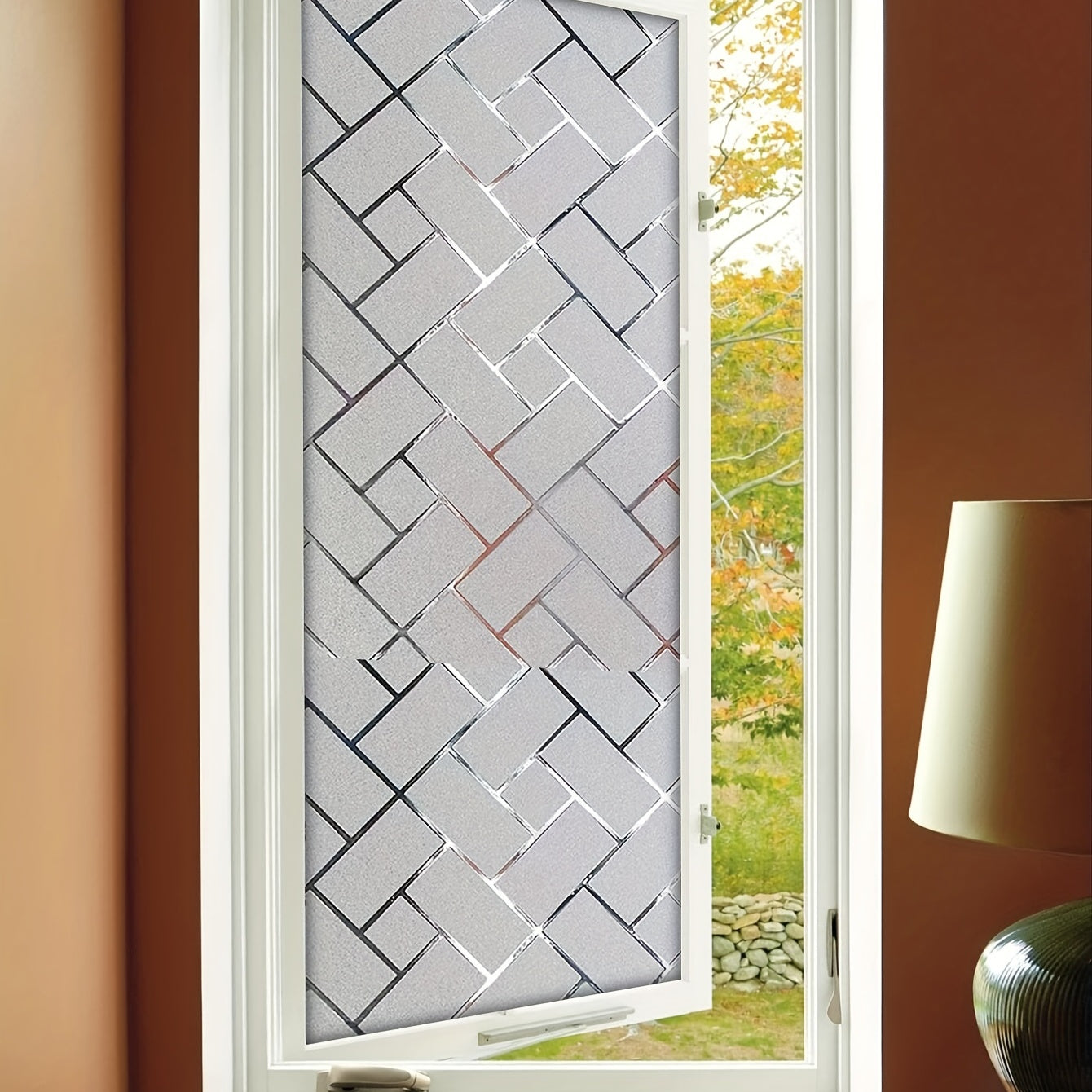 Geometric Electrostatic Glass Window Film Privacy Decor