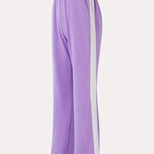 Girls Athleisure Wide Leg Sweatpants for Sports Running
