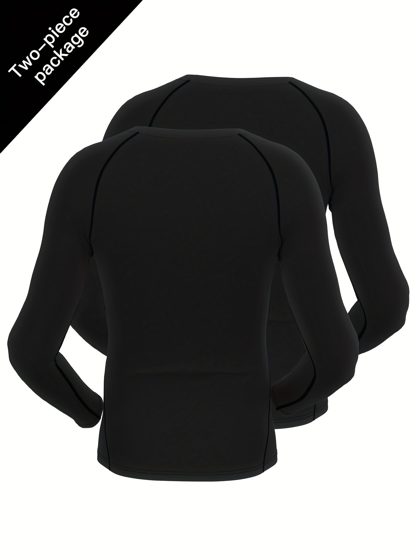 2 Pcs Men's Quick Drying Compression T shirts Long Sleeve High Stretch