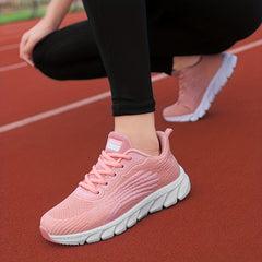 Women's Solid Running Shoes Breathable Lightweight Outdoor Sneakers