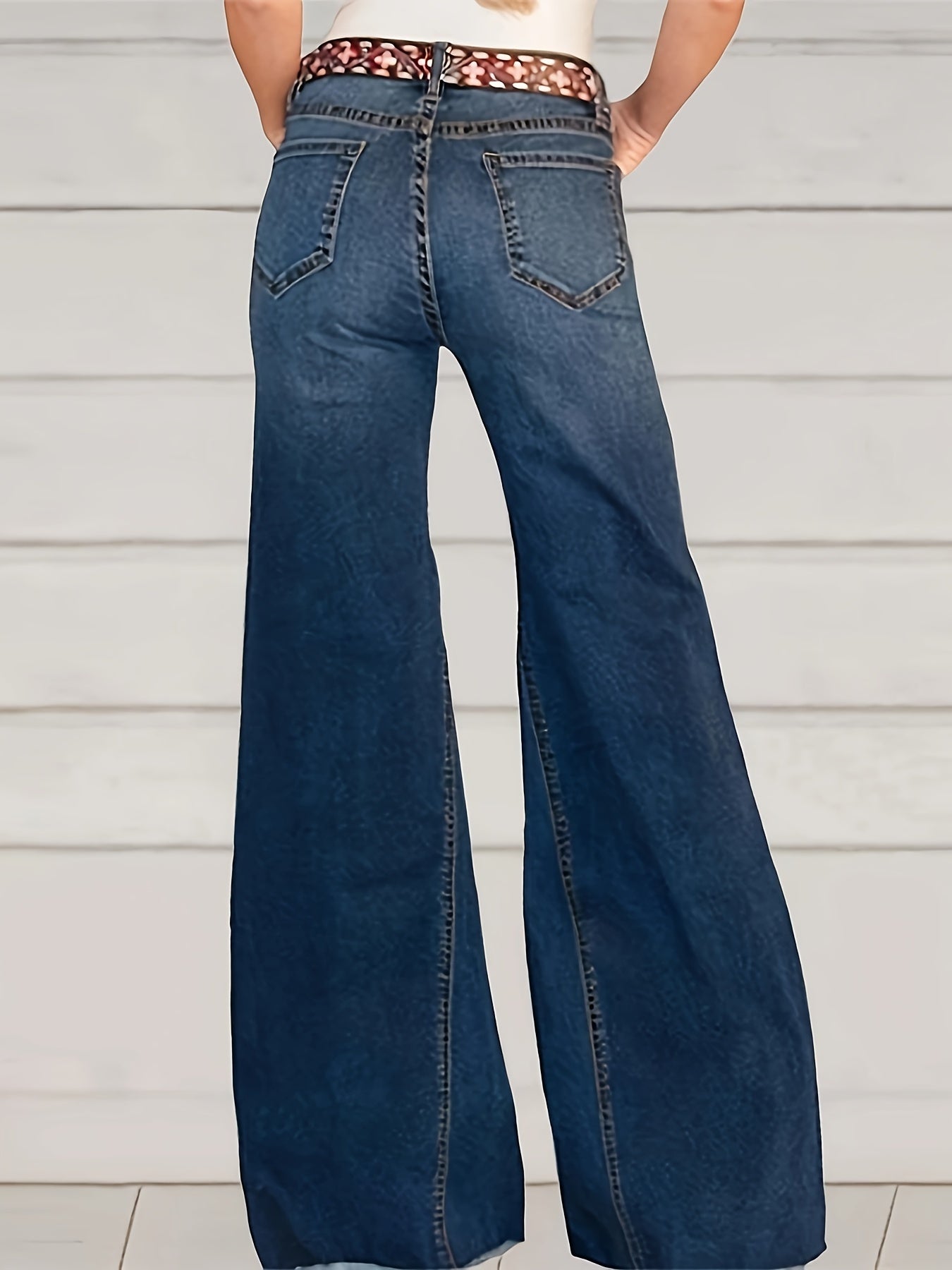  High Rise Non stretch Flared Leg Jeans