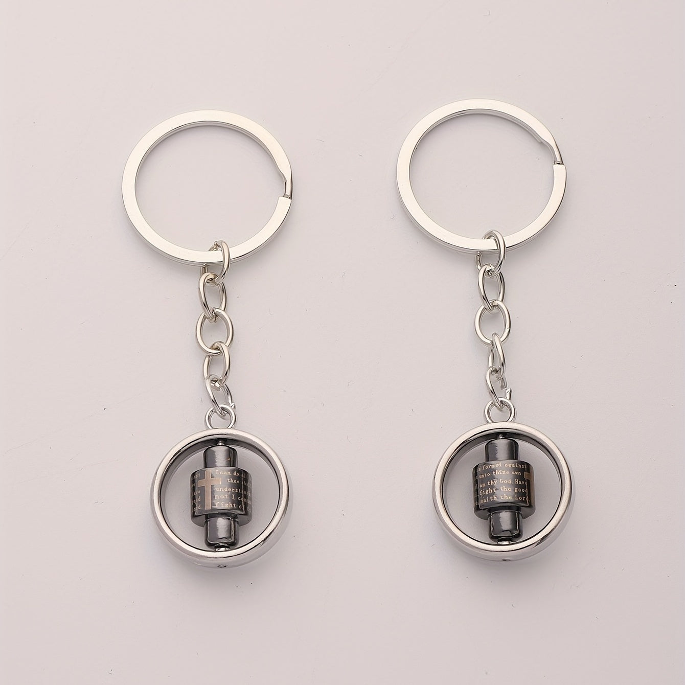 2pcs Rotatable Alloy Keychain Creative Business Bag Accessories