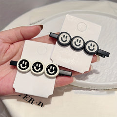Alloy Smiley Face Hair Clip Girl's Side Clip Headwear Hair Accessories Female
