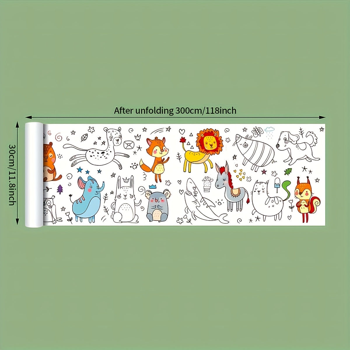 3 Years Kids Creative Doodle Roll 3 05meter Large DIY Coloring Paper
