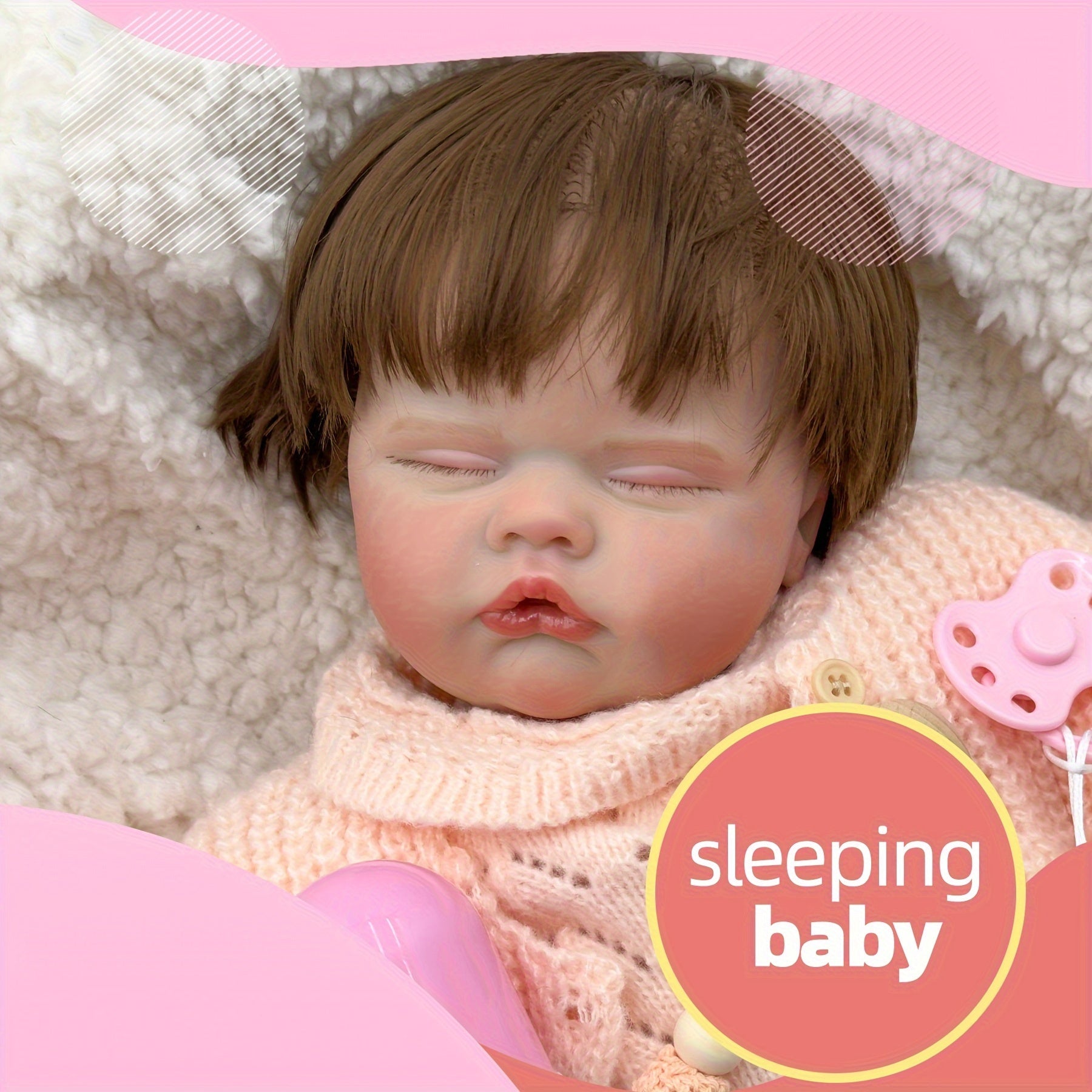 Soft Touch 48 Reborn Baby Doll Lifelike Sleeping Doll with Visible Veins