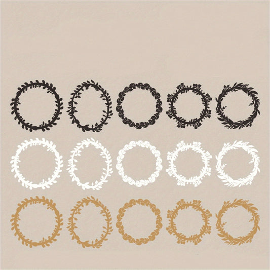 15pcs Hollow Flower Wreath Border Lucky Flower Series Non Adhesive