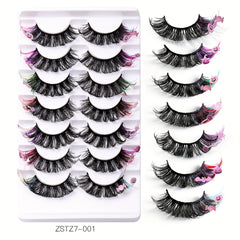 7 Pairs Colorful Dramatic False Eyelashes for Party Halloween Makeup