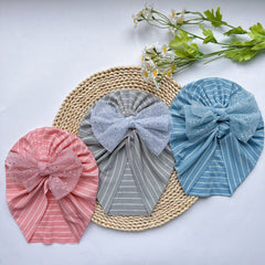 Soft Elastic Stripe Mesh Baby Hat