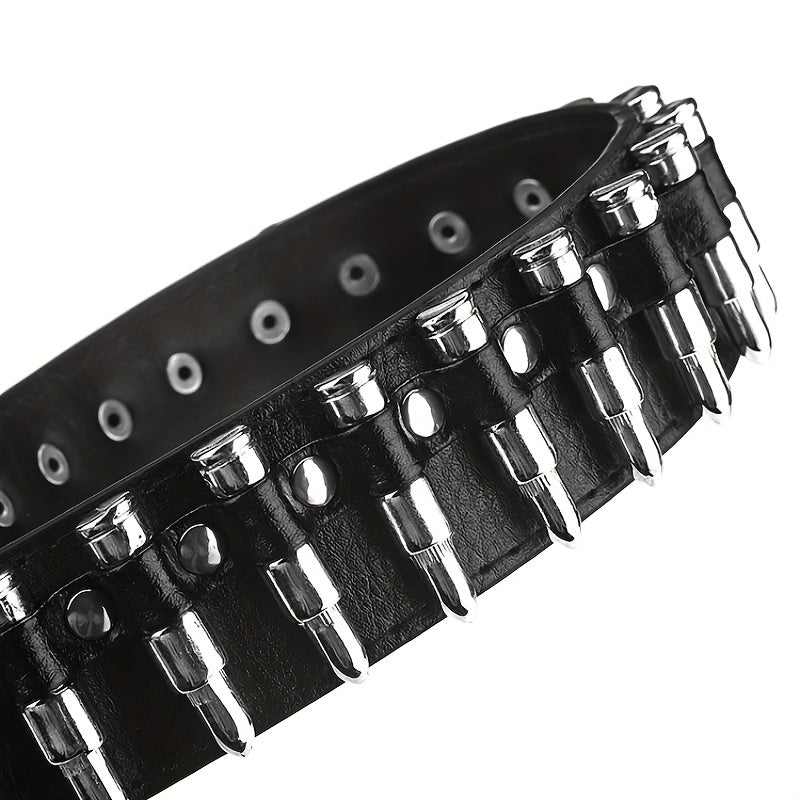 Men's Rivet Leather Belt Bullet Studded Belt