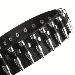 Men's Rivet Leather Belt Bullet Studded Belt