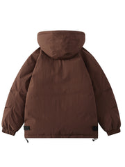 Casual Hooded Puffer Jacket for Winter Outdoor Sports