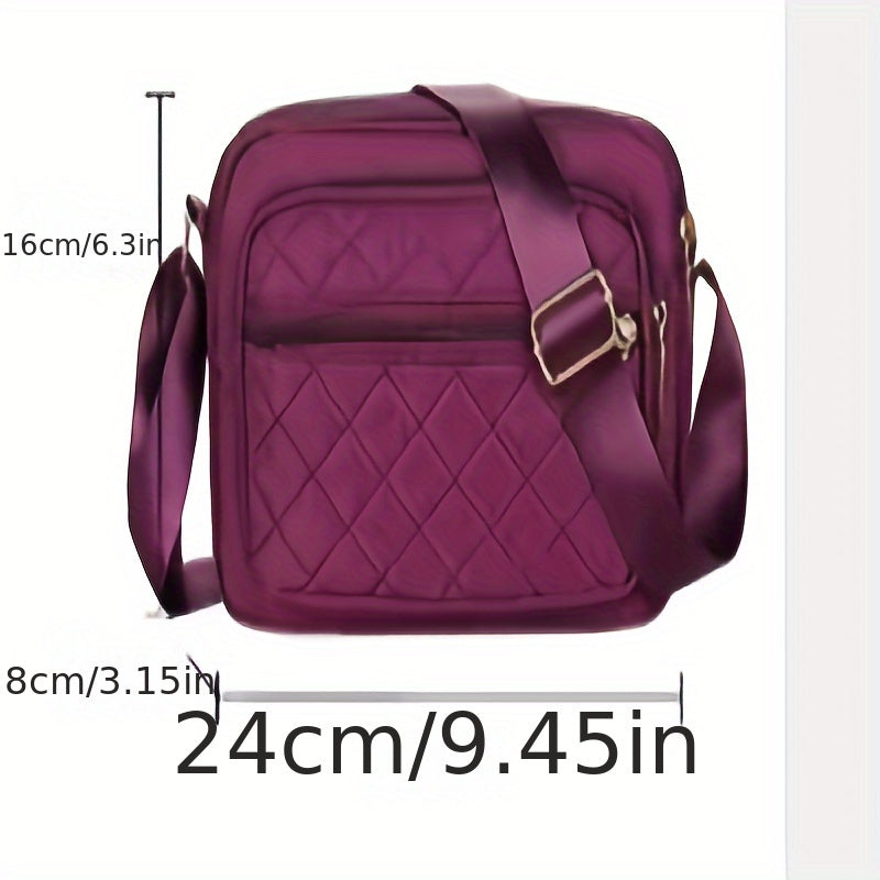 Stylish Argyle Quilt Crossbody Bag with Secure Compartments