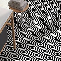 12pcs Moroccan Style Polygon Floor Tile Stickers