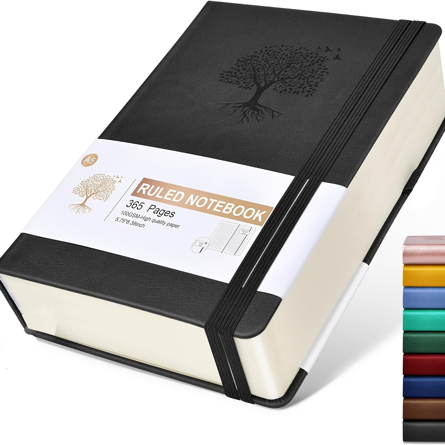 365-Page Journal Notebook Leather Hardcover for Daily Work and Writing