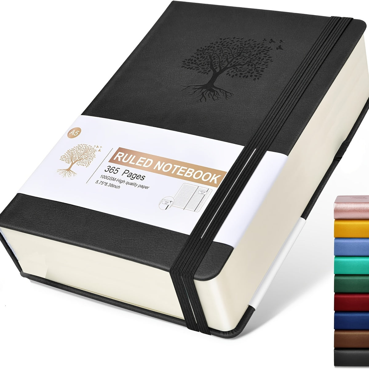 365-Page Journal Notebook Leather Hardcover for Daily Work and Writing