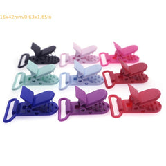 100 Pcs 20 Mixed Hot D Shape 25mm Plastic Baby Pacifier Clip