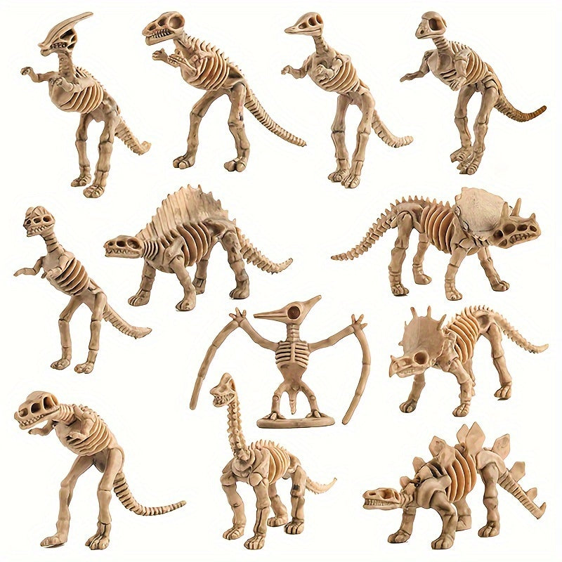 Dinosaur Skeleton Toys Set - T-Rex, Brachiosaurus, Triceratops