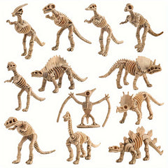 Dinosaur Skeleton Toys Set - T-Rex, Brachiosaurus, Triceratops
