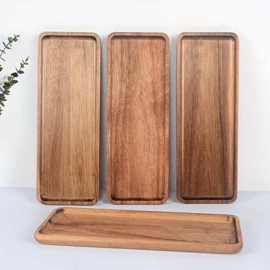 Portable Walnut Wooden Serving Tray for Home Decor & Kitchen