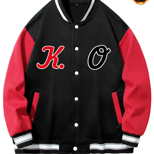 Men's Casual Baseball Jacket K & O Print